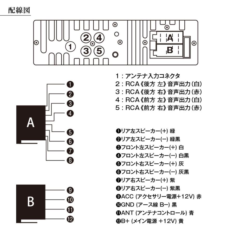 車載1DINプレーヤー カーオーディオデッキ Bluetooth 5.0対応 1DIN010 SD USB対応 AM FM ラジオ 4スピーカー出力 max460 | ブランド登録なし | 08