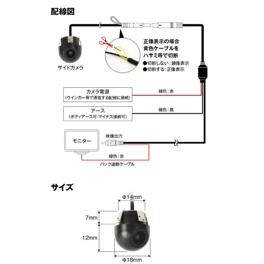 超小型埋め込み式バックカメラ 1円玉より小さい CAM53 目立たないコンパクトバックカメラ 正像 鏡像切替 max307 | ブランド登録なし | 05