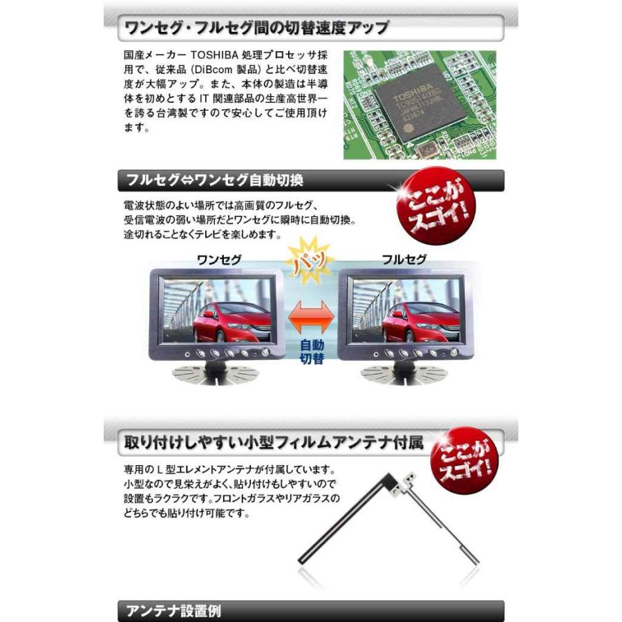 車載用地上波デジタル 4×4地デジチューナー フルセグ FT44G 12V/24V対応 フィルムアンテナ付TVチューナー max364 | ブランド登録なし | 03