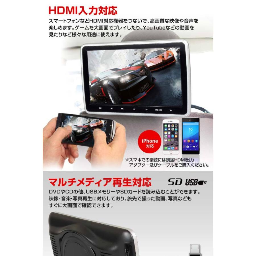 10.1inch リアモニター DVDプレーヤー付 HRKIT1014 ヘッドレスト