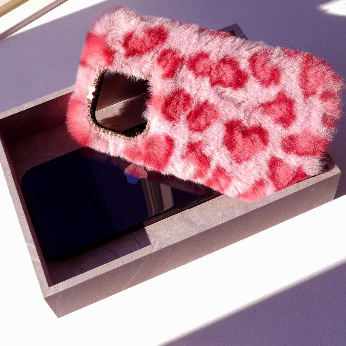 iPhone16ProMax ケース ヒョウ柄 ひょう柄 ピンク レオパード ファー