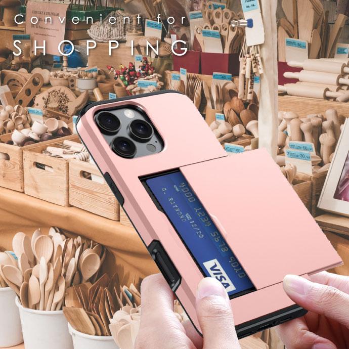 iPhone16Pro ケース カード収納 グレー TPU+PC耐衝撃 iPhone16Pro