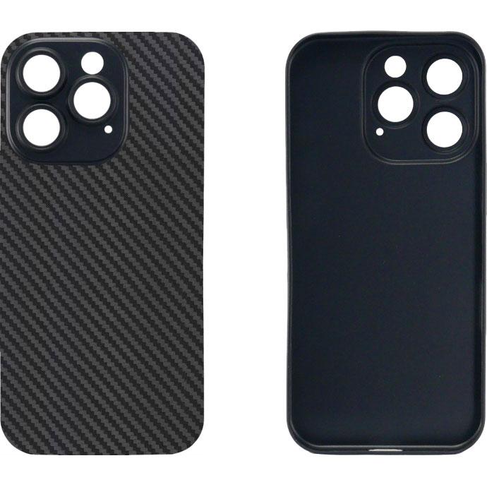 iPhone16Pro ケース カーボン 軽量 極薄0.3mm ブラック ハードtype