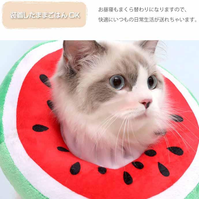 犬 猫 エリザベスカラー スイカS 首周り12〜20cm ソフト犬 傷舐め防止