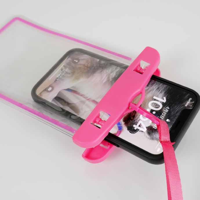 スマホ 防水ケース ピンク IPX8防水スマートホンケース iPhone Android