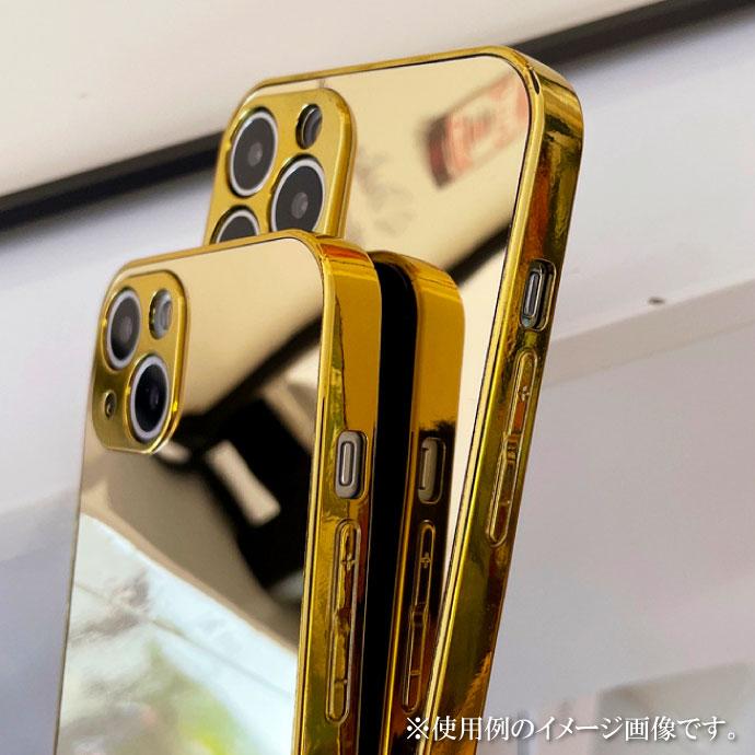 ハートゴールド　ケース付き iPhone16 ケース ミラー 鏡付き ゴールド ハードtype iPhoneケース