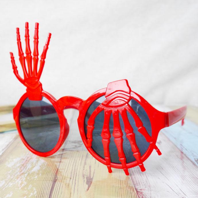 ハロウィン 仮装 パーティサングラス メガネ ガイコツの手 イベント