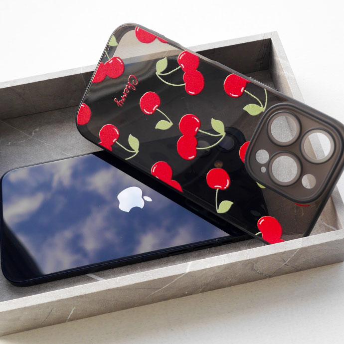iPhone16 Plus Pro ProMax ケース チェリー クリア TPU ソフト 耐衝撃