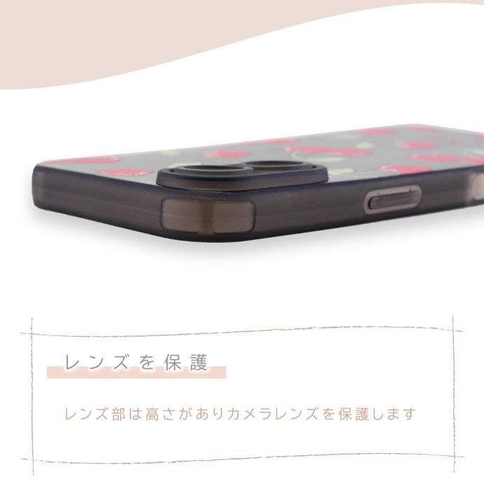 iPhone16 Plus Pro ProMax ケース チェリー クリア TPU ソフト 耐衝撃