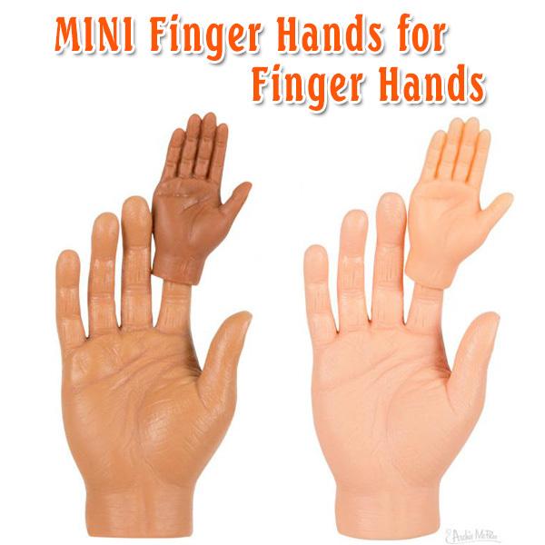 ミニ フィンガー ハンド (ノーマル) 同色5個セット Finger Hands 指につける さらに 小さな手 手 おもちゃ 面白 【メール便OK】｜abspec