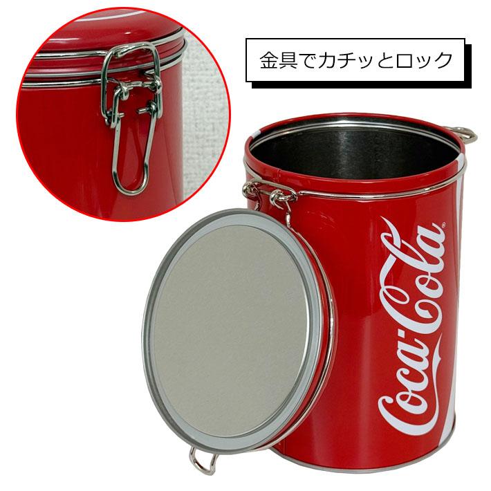 コカ・コーラ ロック トップ キャニスター　ロゴデザイン ケース 入れ物 円形 | Coca Cola | 02