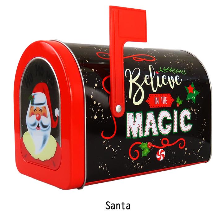 ホリデー メールボックス 缶 (サンタ) Christmas Xmas クリスマス パーティ 収納 入れ物 雑貨 アメ雑 手紙 ポスト｜abspec