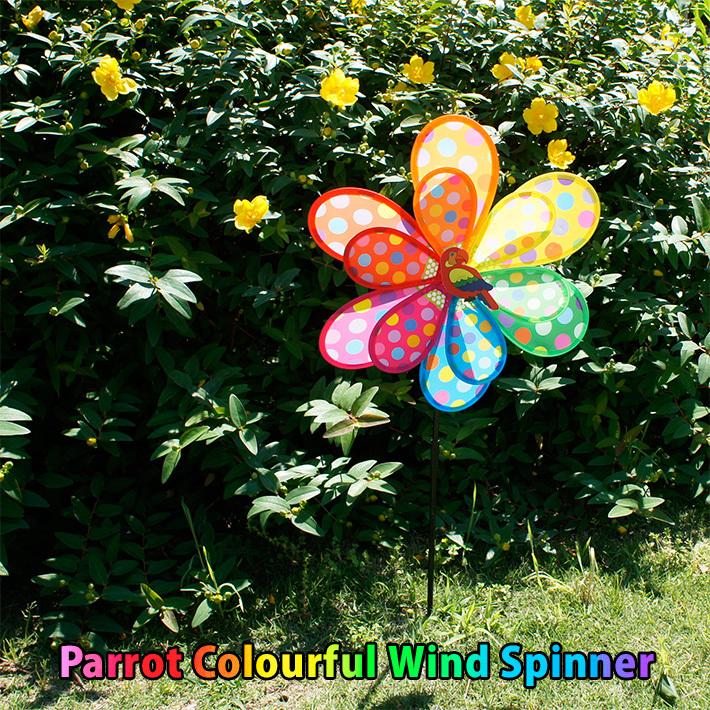 パロット ウィンド スピナー Parrot Wind Spinner オウム 風車 庭 ガーデニング ガーデン ピック 飾り ステイク｜abspec