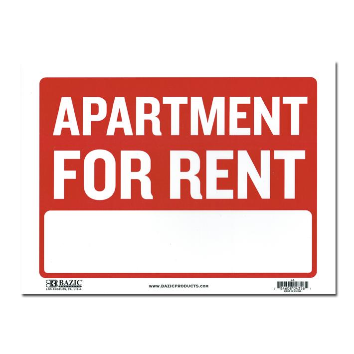 サインプレート APARTMENT FOR RENT Lサイズ SignPlate 看板 英字 飾り 男前インテリア レッド 壁 部屋