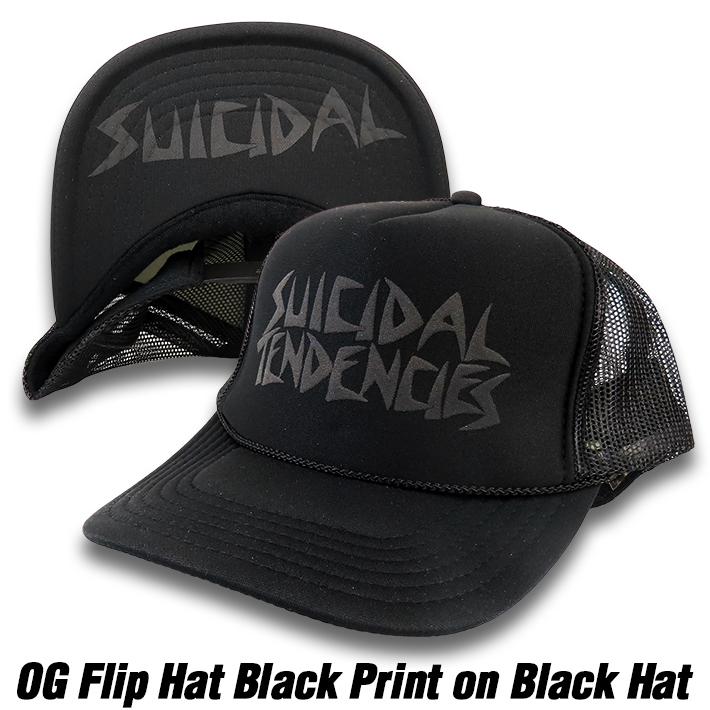 スイサイダル テンデンシーズ メッシュ キャップ SUICIDAL TENDENCIES Black Print on Black cap スナップバック 野球帽 帽子 キャップ