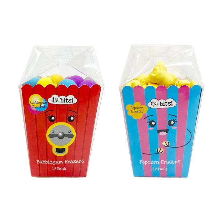 ポップコーン＆バブルガム イレイサー 2個セット 各12個入り