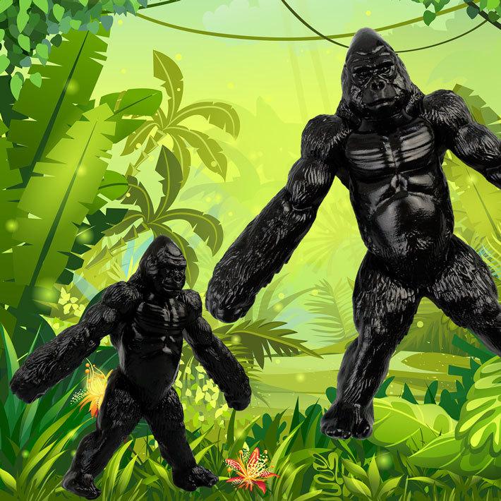 ゴリラフィギュア 手を挙げたポーズ アニア AS-36 ゴリラ (ワイルドVer.)｜アニア アニマル