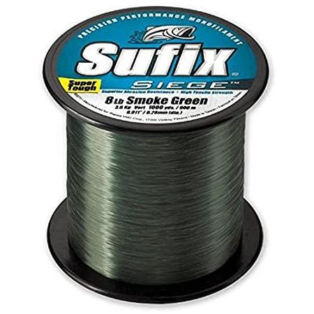 正規代理店 Sufix Siege 3000ヤード スプールサイズ 釣り糸 (スモークグリーン、14ポンド) 釣り糸、ライン