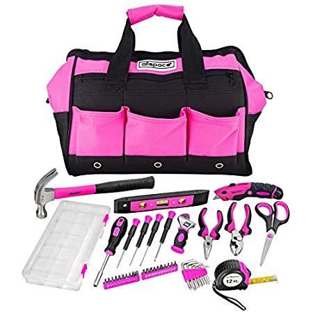 超美品 Allspace - 240214 AllSpace 43Piece Ladies Pink Tool Set with Tool Bag 工具セット