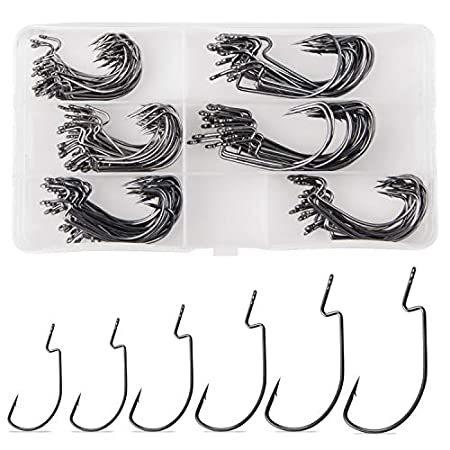 おトク バス釣りワームフックキット Silanon 140個 ジグフィッシュフック ソフトベイト バスフック ワイドギャップ 3倍強力オフセット ワームフック 釣り針 Www Proquemchile Com