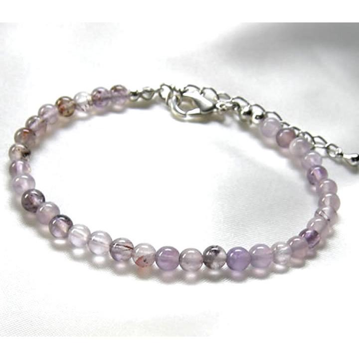 AAAオーラライト23 ( アメジスト ) 4mmブレスレット【H&E社証明書付
