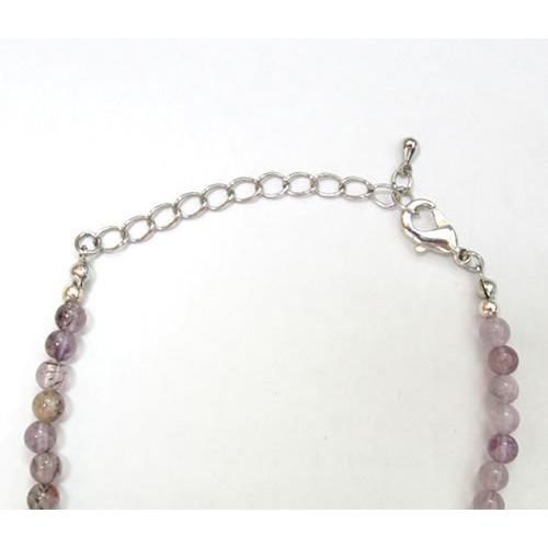 【のぶ】H&E社正規品／保証書付き オーラライト-23 約8㎜ 16.5㎝ AAAオーラライト23 ( アメジスト ) 4mmブレスレット【H&E社証明書付