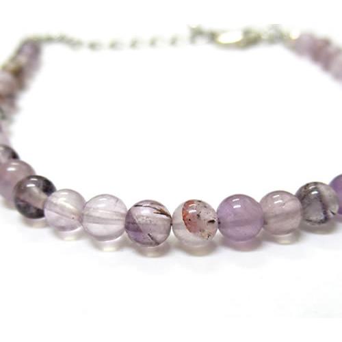 AAAオーラライト23 ( アメジスト ) 4mmブレスレット【H&E社証明書付