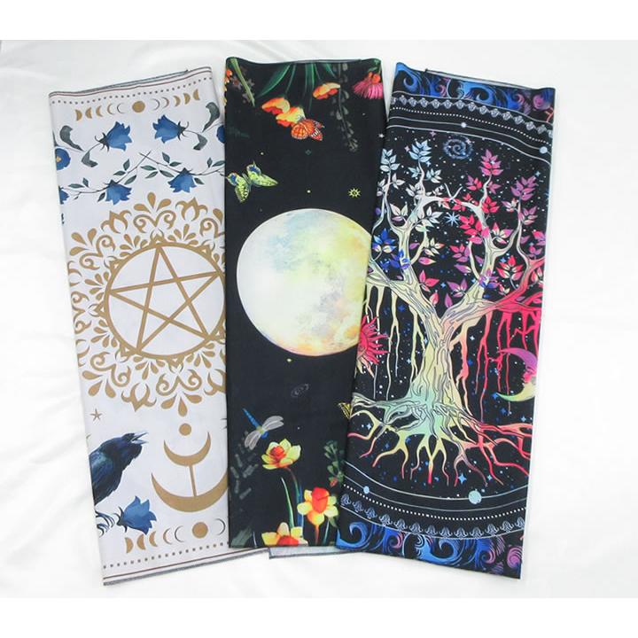 タロットクロス 五芒星 月と蝶 ツリーオブライフ 75×75cm タロット