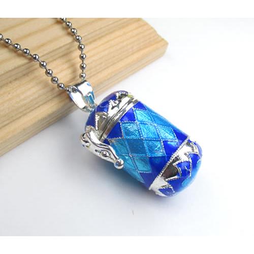 ウィッシュボックス ケージペンダント ブルー俵型 真鍮 メモリアル