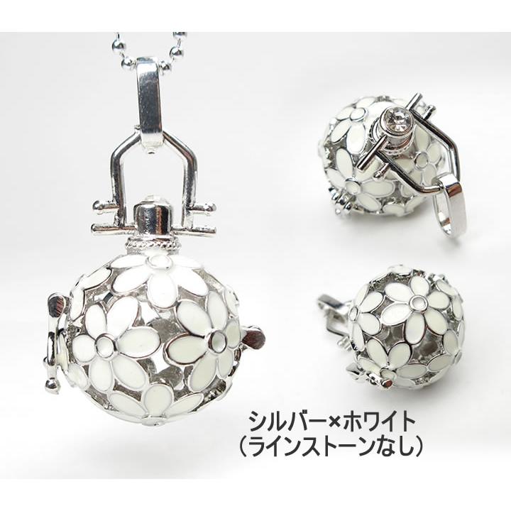 ウィッシュボックス ケージペンダント フラワー ラインストーン付き
