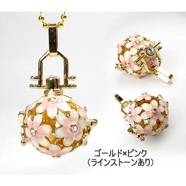 ウィッシュボックス ケージペンダント フラワー ラインストーン付き