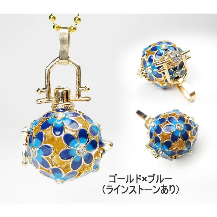 ウィッシュボックス ケージペンダント フラワー ラインストーン付き