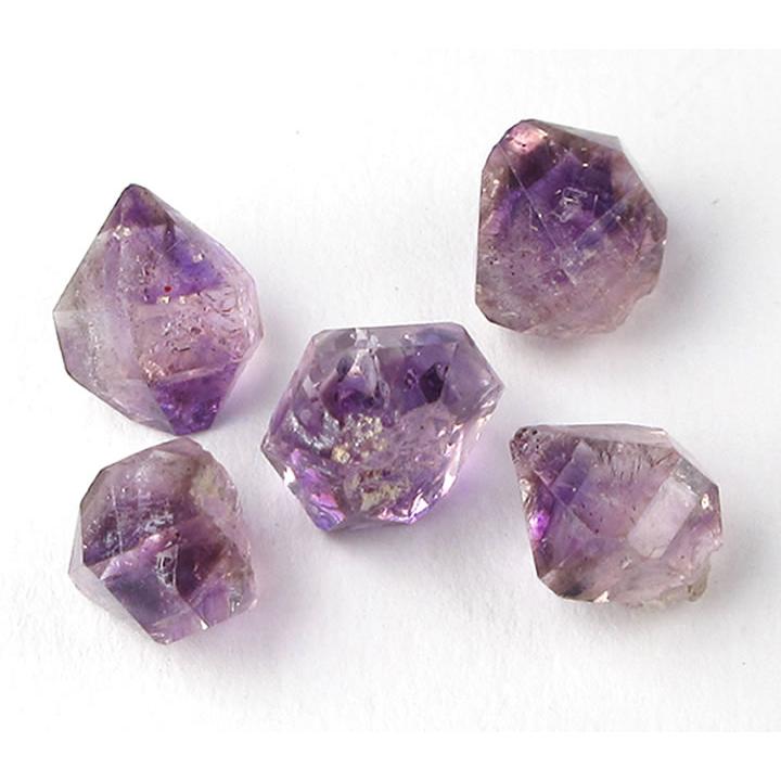 アメジスト ハーキマー 結晶 5個セット 7.5ct H&E社 ヘブンアンド