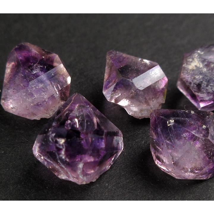 アメジスト ハーキマー 結晶 5個セット 7.5ct H&E社 ヘブンアンド