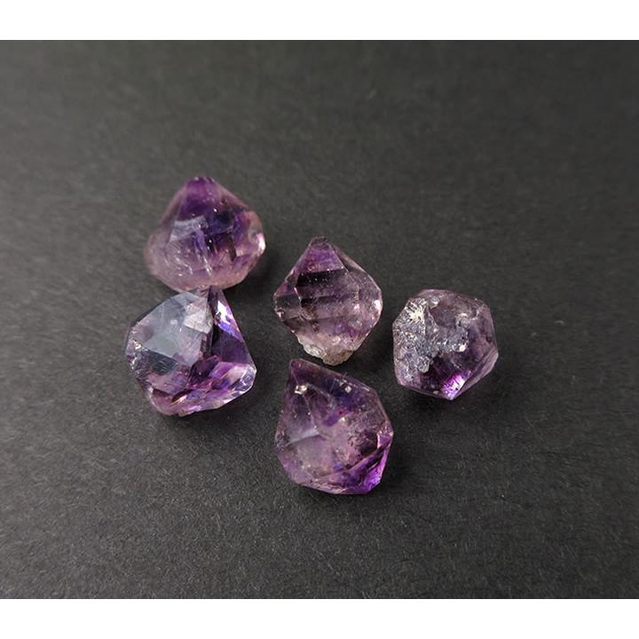 アメジスト ハーキマー 結晶 5個セット 7.5ct H&E社 ヘブンアンド