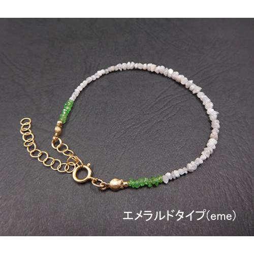 ホワイトダイヤモンドシナジー ブレスレット 宝石質エメラルド