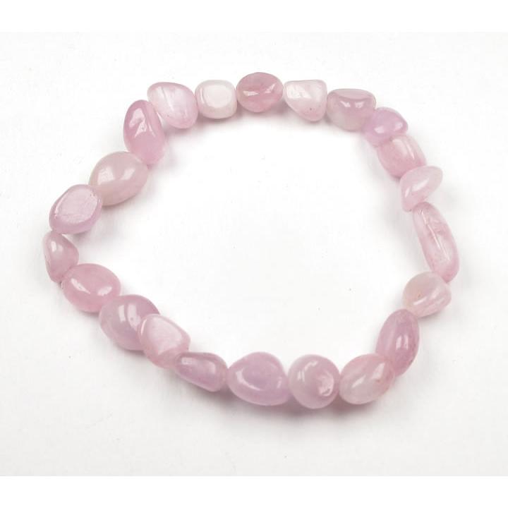 クンツァイト タンブルブレスレット 優しいピンクの輝き 穏やかな彩り