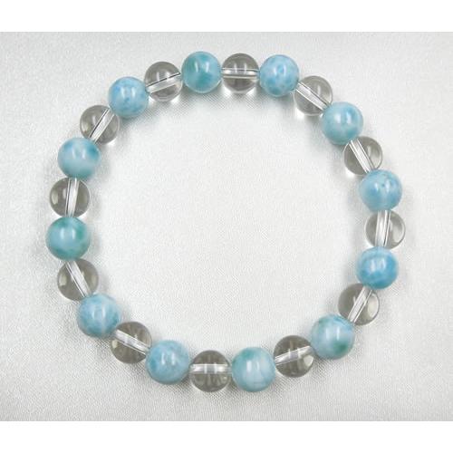 AAAラリマー8mm&クォーツ8mmブレスレット B1larimar002 : ラベンダー