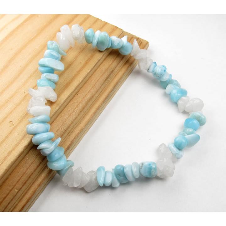 ラリマー アゼツライト さざれブレスレット B1larimar007 : ラベンダー