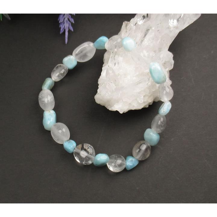 ラリマー クォーツ ブレスレット タンブル b1larimar008 : ラベンダー