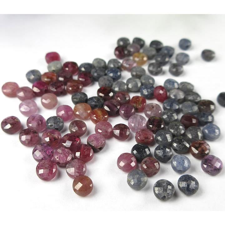 訳あり】ルビー サファイア ブレスレット コランダム 4ミリフラット