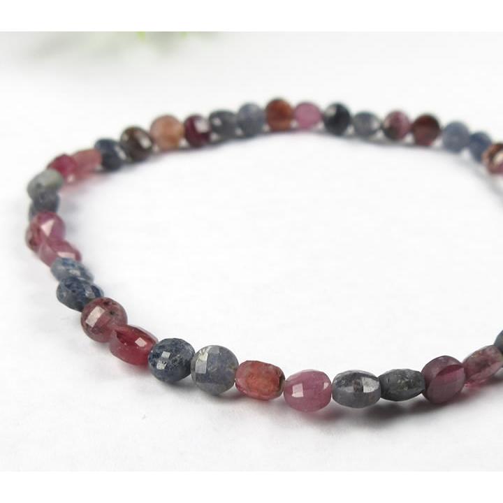 訳あり】ルビー サファイア ブレスレット コランダム 4ミリフラット