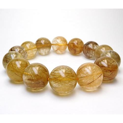 ルチル入りクォーツ16mm玉 ブレスレット Brutile213 : ラベンダー