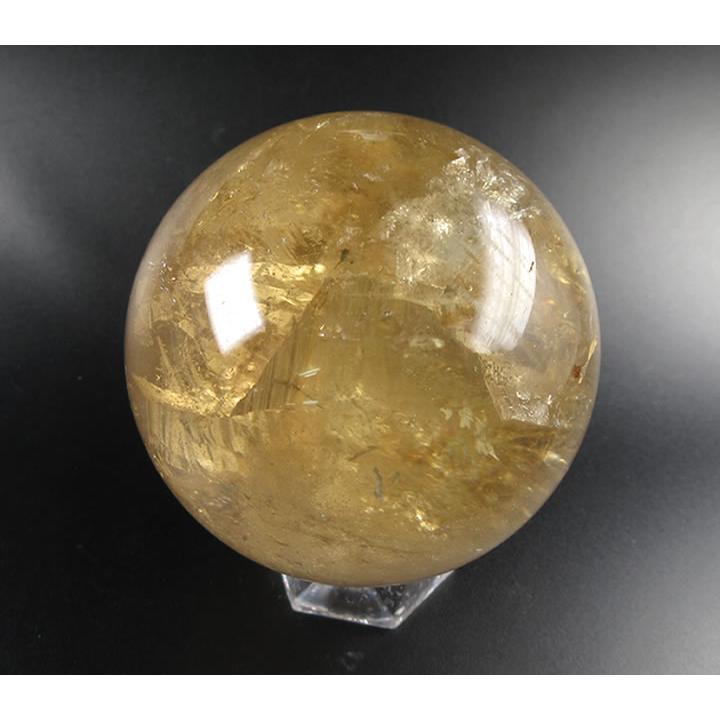 ブラジル産 シトリン スフィア 63mm 387g 虹あり 丸玉 大天使