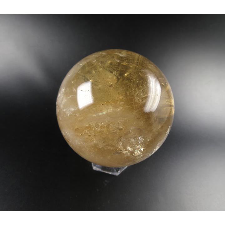 ブラジル産 シトリン スフィア 63mm 387g 虹あり 丸玉 大天使ジョフィエルの宝石 太陽の光線 天然石 パワーストーン 浄化 インテリア ci182の画像