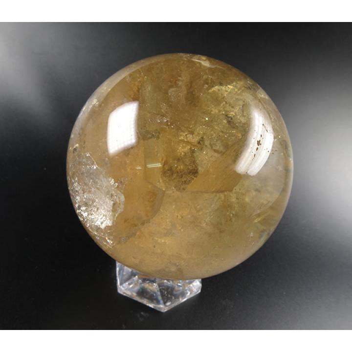ブラジル産 シトリン スフィア 63mm 387g 虹あり 丸玉 大天使ジョフィエルの宝石 太陽の光線 天然石 パワーストーン 浄化 インテリア ci182の画像