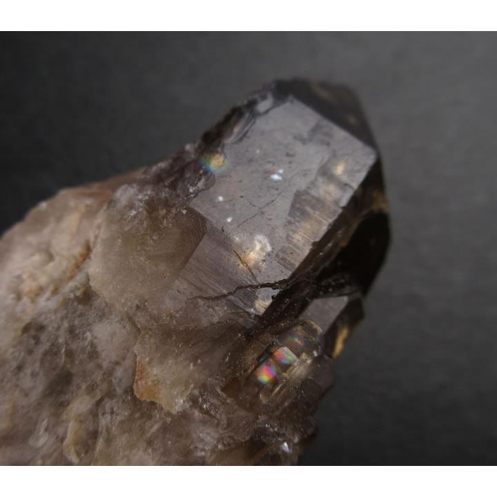 コンゴ産シトリン クンダリーニクォーツ 虹あり 非加熱 天然原石 金運
