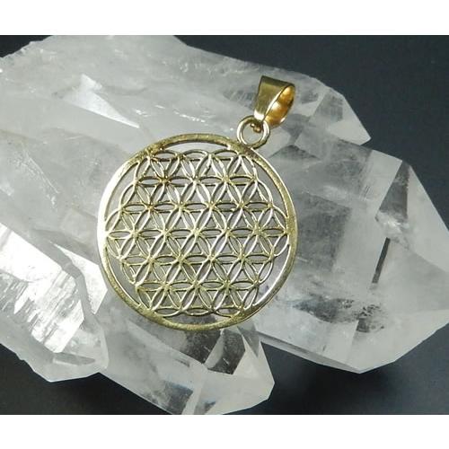 フラワーオブライフ・ゴールドカラーペンダント☆伝説のオリハルコンと