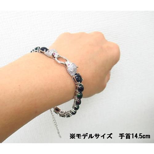 エチオピア産 ブラックオパール ブレスレット シルバー925 14Kホワイト