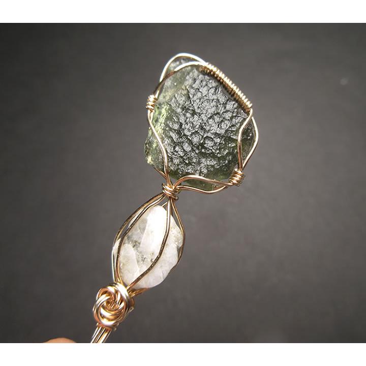 フェナカイト＆モルダバイト 14kgfシナジーペンダント 世界で最も高い